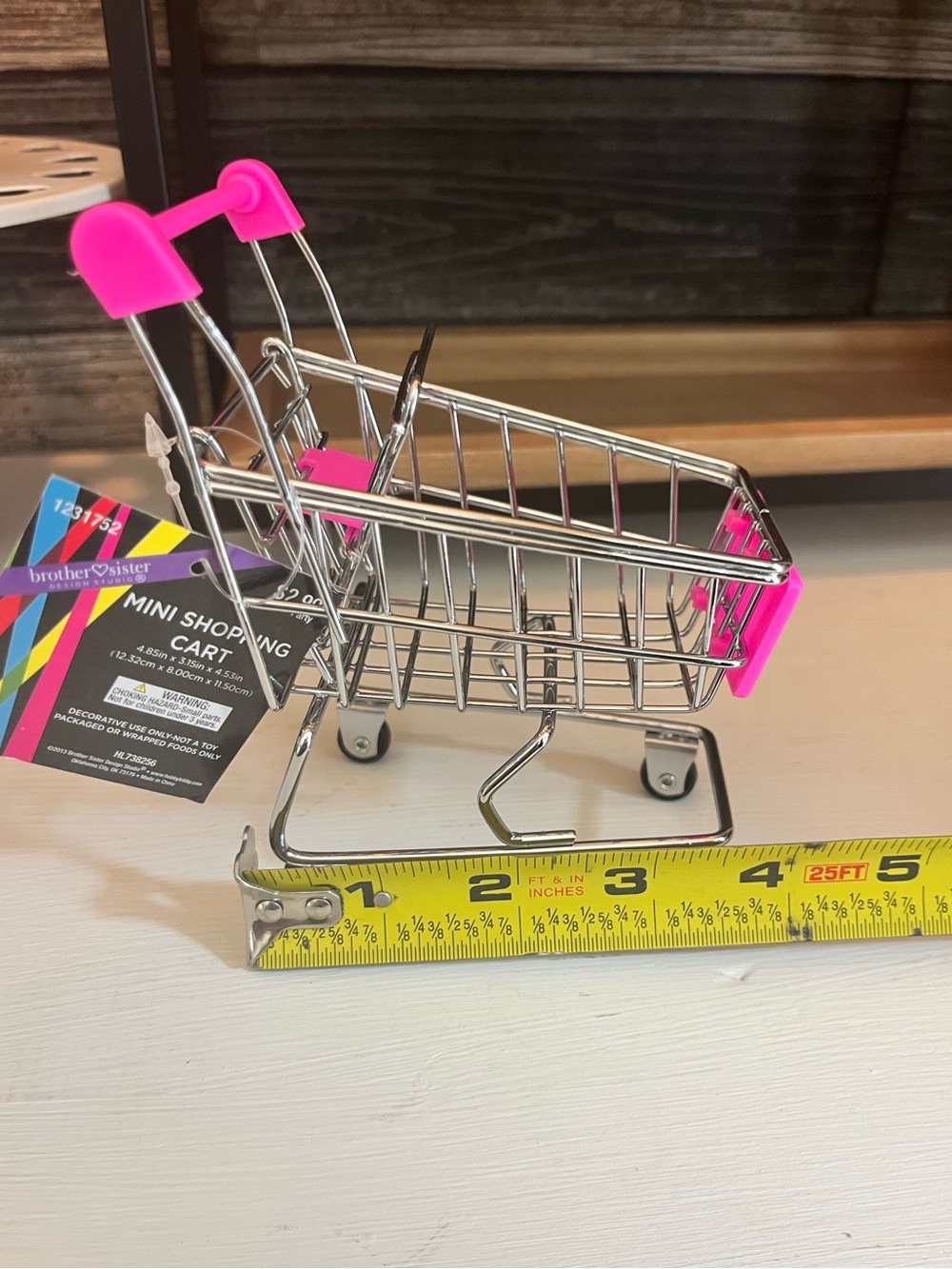 Mini Shopping Cart with Hot Pink Accents - Picture 4 of 5